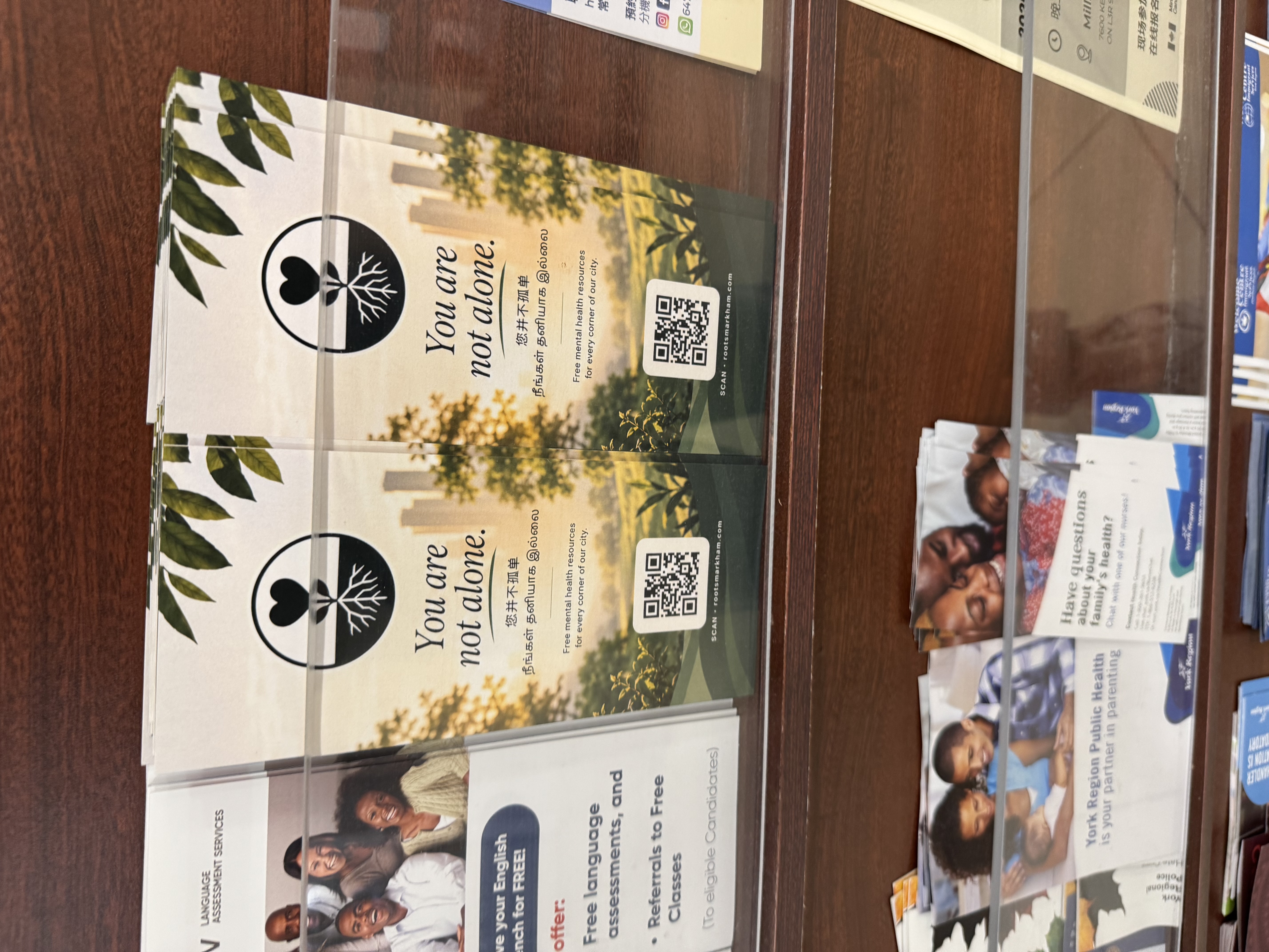 Roots Markham brochures out in the community
